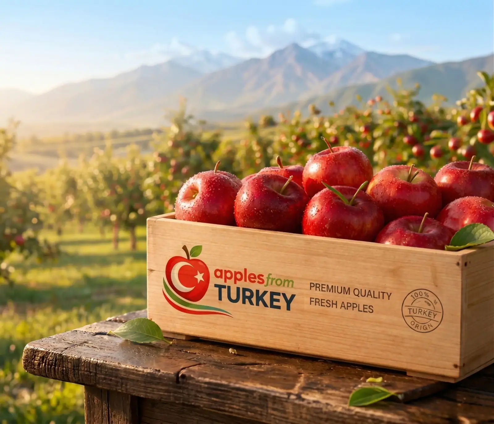 Premium Turkish apples ready for export